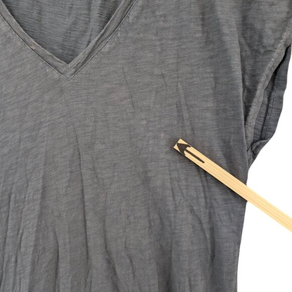 Mystree Bleached Slub Midi Dress Grey White Sleeveless Cotton V Neck Size S - Picture 10 of 10